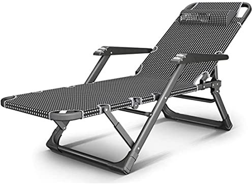 HHUARI Zero Gravity Chair Liegestühle Klappbar, Schlaf-Sonnenliegen Liege Balkonstuhl Nickerchen Bettstuhl Coole tragbare Sonnenliege (Color:Black Strip) (Color : Black and White Grid) The New