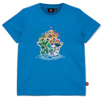 Lego Ninjago T-Shirt für Kinder | Kurzarm | T-Shirt für Jungen | 100% weicher Baumwolle |110 | Mittelblau