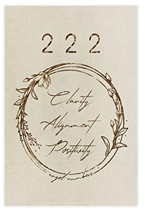Angel Numbers 222 Kunstposter Leinwand Poster Wandkunst Dekor Bild Gemälde für Wohnzimmer Schlafzimmer Dekoration Rahmen Stil 30 x 45 cm
