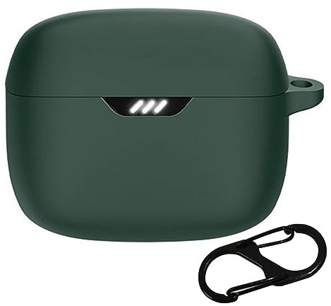 KNOXS Funda Compatible con JBL Tune Beam, Suave Silicona Anti-rasguños con Mosquetón Case (Verde)