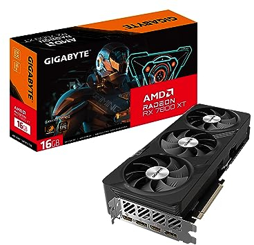 GIGABYTE Radeon RX 7800 XT Gaming OC 16G Graphics Card, 3X WINDFORCE Fans 16GB 256-bit GDDR6, GV-R78XTGAMING OC-16GD Video Card