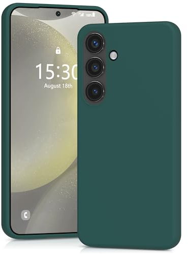 YATWIN Cover per Samsung Galaxy S24, Custodia in Silicone Morbido con Tagli di Precisione per Fotocamera, Design Ultra Sottile, Protezione 360° con Bordi Rialzati, Verde