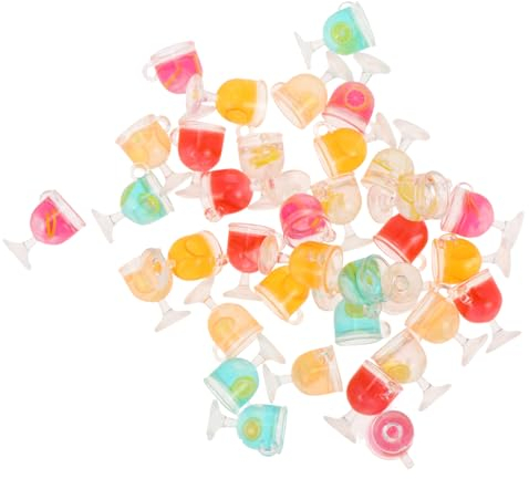 Lurrose 108pcs Mini Goblet Pendant Resin Charms for Jewelry Making Necklaces Bracelets Accessories Creative Crafting Supplies for Handicrafts Embellishments