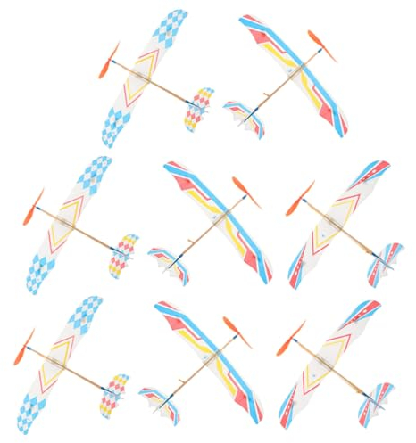 HEMOTON 8pcs Rubber Band Plane Elastic Powered Airplane Birthday Party Favor Glider Planes Model Airplane Launcher Toy Foam Aircraft Model Models Toys Plane Toy Gift Paper Child Elasticity