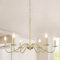 WTUOING Kronleuchter Vintage Gold 6 Flammig Pendelleuchte Esstisch Klassisch Kerze Kronleuchter Wohnzimmer Hängelampe Schlafzimmer, Höhenverstellbar Retro Deckenlampe für Esszimmer, Küche, Flur
