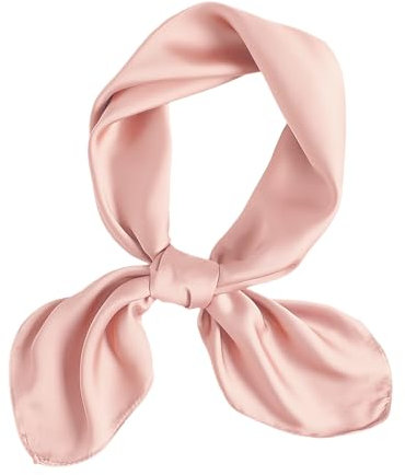 Foulard carré rose en satin et soie pour femme, léger et doux, bandana en mousseline, 70 x 70 cm