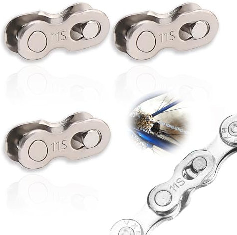 3 Paar Fahrrad Kette, 11-Fach-Kette, Fahrrad Kettenverschluss Glied, Fahrrad Kettenschloss Schnelles An- und Abbauen, Silber Stahl Bike Chain Link, Unisex – Erwachsene Kette