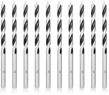 Juego De 10 Brocas Para Madera Extraafiladas, 4 Mm Brocas Profesionales En Espiral Para Madera Blanda, Estables E Irrompibles Con Punta De Centrado, Accesorios De Taladro Para Blanda