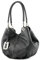 modamoda de 228 Damen Leder Schultertasche Hobo bag handmade in Italy, Farbe:Schwarz