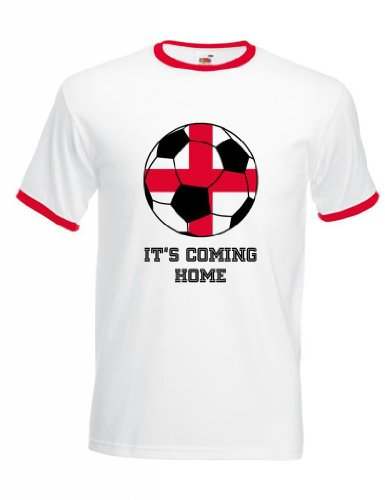 England George Cross Football It's Coming Home T-Shirt, weiß, XL