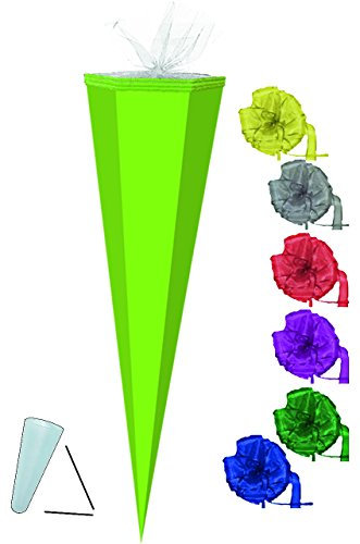 alles-meine.de GmbH Schultüte Rohling - hell Grün - 35 cm incl. Schleife mit Kreppabschluß - Zuckertüte - zum Basteln, Bemalen und Bekleben Bastelschultüte