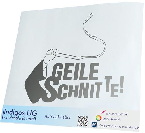 INDIGOS UG Aufkleber - Autoaufkleber - JDM - Die cut - Auto - 120x100 mm - Geile Schnitte! - Silber - Heckscheibe - Heckscheibenaufkleber - Sticker - Tuning