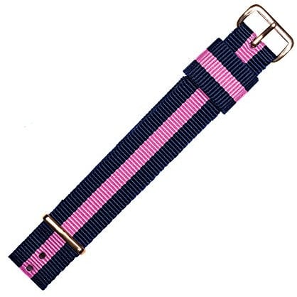 MARBURGER Uhrenarmband 18mm Textil Blau Pink - Werkzeug Montage Set 9511844000220