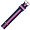MARBURGER Uhrenarmband 18mm Textil Blau Pink - Werkzeug Montage Set 9511844000220