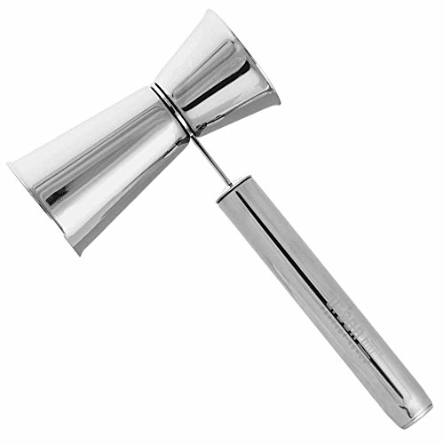 Hammer Jigger 25/50ml - Premium Japanese Steel Double Bar Measure with a Handle