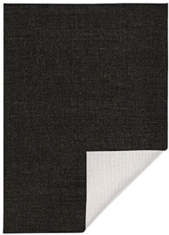 NORTHRUGS In- und Outdoor Teppich Miami 200x290cm - Wendeteppich Wetterfest Modernes Unifarben Design Läufer für Balkon Terrasse Garten Wintergarten Wohnzimmerteppich Wasserfest in Schwarz Creme