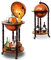 GOPLUS Bar Globe Terrestre avec 3 Roues-Porte Bouteilles en Bois-Mini Bar Roulant-4 Compartiments-Bon Cadeau (Marron M)