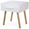 Homestyle4u 1905, Nachttisch Weiß Natur, Nachtschrank mit 1 Schublade, Holz Kiefer