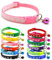 Doggie Style Store Small Dog Puppy Pet Collar Pawprint Design with Bell Nylon Adjustable Size 19-32cm Light Pink