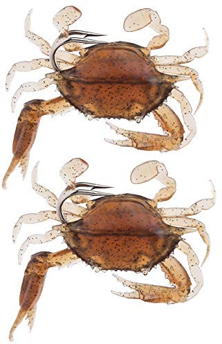 Esca esca per pesca con granchio morbido in silicone 2 pezzi, esca per pesci realistica artificiale con gancio(3#)
