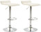 CLP 2er Set Barhocker Dyn V2 Mit Kunstlederbezug I Thekenhocker Mit Fußstütze I Tresenhocker Mit Trompetenfuß I Barstuhl Höhenverstellbar, Farbe:Creme, Gestell Farbe:Chrom
