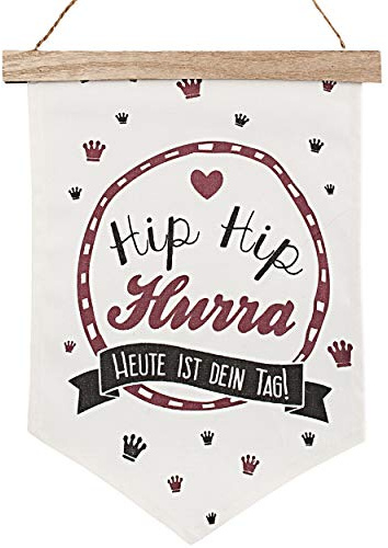alles-meine.de GmbH Wimpel/Deko Fahne Hip Hip Hurra - Heute ist Dein Tag ! z.B. Schulanfang/Einschulung/Geburtstag/Prüfung Abschluß Abitur Schulabschluß - Partygirlan..