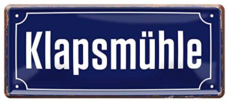 Blechschild Klapsmühle - Klapse - Hinweisschild, Warnschild - Deko Türschild Zimmer, Wohnung - Dekoration Schild Haustür - Metallschild Büro, Betrieb, Firma, Arbeit, Werkstatt, Job, Anstalt - 28x12cm