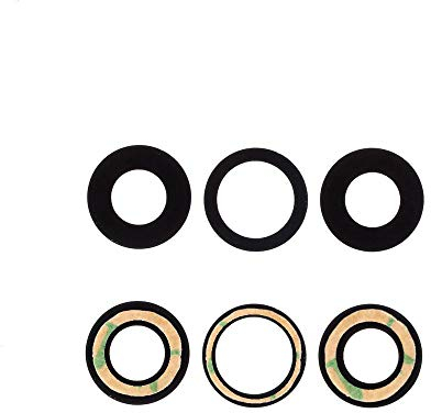 jbTec Kameraglas Ersatz Set mit Kleber kompatibel mit Apple iPhone 12 Pro - Kamera Glas Camera Linse Lens, Farbe:Schwarz