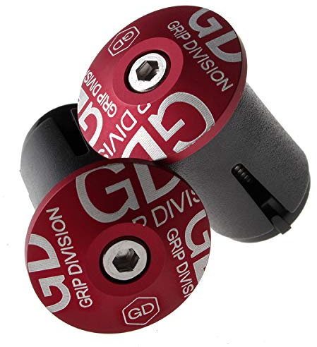 GD Grip Divison Rennrad Lenker Endkappen, Aluminium End Plugs für Gravel, Fixie, Cyclecross und Bahnräder, rot