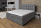 Tesla Dreams Boxspringbett 180x200 Ronda, 7 Zonen Taschenfederkern-Matratze H2/H3, gratis Montage, Topper MemoLUX-10 cm, Unterbau Taschenfederkern, Grau