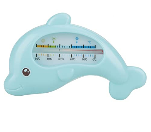 Ejoyous Delfin Baby-Thermometer für die Badewanne, kindersicheres Bade-Thermometer, Digitales Thermometer für Bad und Babyzimmer- Badethermometer für Kinder & Baby zum Messen der(Blauer Delfin)