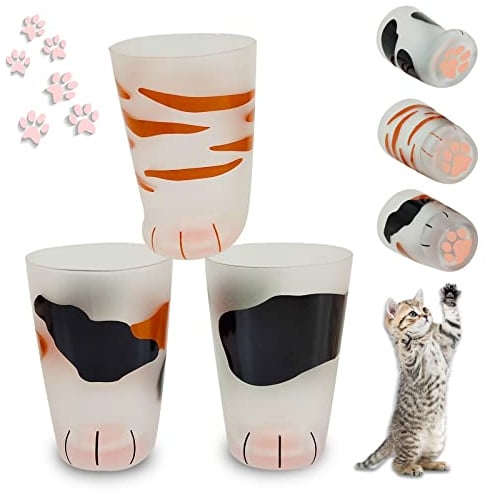 Cat Paw Glass Cup,Kreative Cat Paw Milk Mug,Hitzebeständige Cat Paw Feet Schnapsgläser,Present Tassen Household Supplies 300ml
