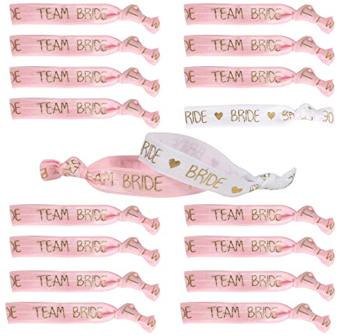 GGISUI 16 pezzi Bracciale Addio al Nubilato, Gadget Sposa, Braccialetti per Decorazione Festa di Nozze, Bianco e Rosa