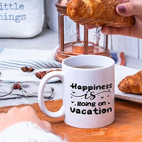 Ceramic Mugs Happiness Is Going on Vacation Coffee Mugs Zitat Phrase Mockup Mug Mockup Winter Mug Christmas Eve Mugs White Christmas Tasse 325 ml