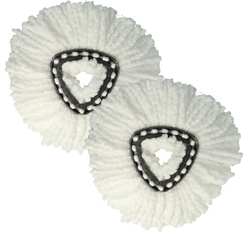vhbw 2x Mop Heads Replacement for Vileda 152623 for Mop - Microfibre Attachment White