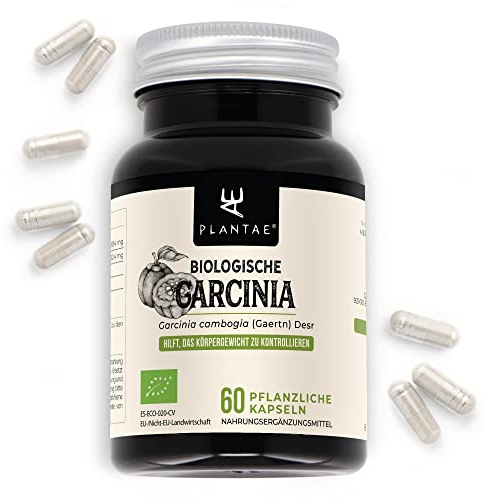 GARCINIA CAMBOGIA BIO * Plantae * 60 vegetarische Kapseln * Natürlicher Appetitzügler + Sättigungseffekt + Fatburner * Mindestens 60% Hydroxycitronensäure *