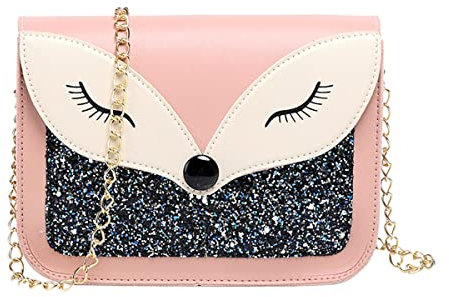 A-QMZL Bolso Bandolera Niñas Bolso Pequeño Mujer Bolso de Hombro Pequeña Lindo Nuevo Modelo Bolso Bandolera Cadena Cruzado Crossbody Bag para Niña Cuero PU Bolsos Mano para Teléfono Móvil (Rosa 1)