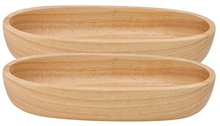 RTLR Bandeja de Madera Ovalada, Bandeja de Madera de Goma para Mueble de baño