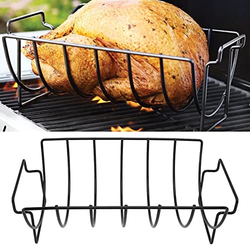 CHICIRIS Griglia per Costolette, Griglia per Arrosti Antiaderente Supporto per Arrosto di Tacchino in Metallo per Grigliare Affumicare 4,5 X 7,7 X 13,8 Pollici