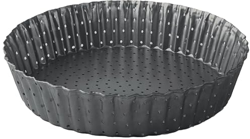 Space Home - Extra Hohe Quicheform - Tarteform mit Hebeboden aus Karbonstahl - Backform Rund - Tarteform - Quiche Formen mit Hebeboden Antihaftbeschichtung - Obstbodenform - Kuchenform - 28 cm