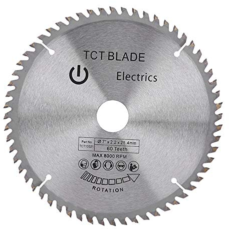 Kreissägeblatt aus Metall, 180 mm, 60 Zähne, Hartmetall-Kreissägeblatt, Trennscheibe für Holz, Kunststoff