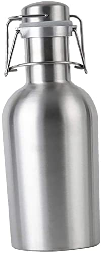 RAHBI Hip Flask, Swing Top Hip Flask, Stainless Steel Beer Growler, for Climbing Camping Barbecue Bar Party Drinker (1L)