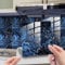 HORIWE Marble Tile Stickers for Kitchen Bathroom Backsplash Wall Thickening PVC Decal Sticker Adhesive Tile Art DIY Home Decor Waterproof Oil Proof 20pc 10x10cm Blue