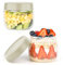 Musiwanna Rund Glasbehälter mit Deckel, 2er Set 300ml, Borosilikatglas Vorratsgläser Stapelbar, Klein Overnight Oats Gläser, Gläser für Müsli, Porridge, Jogurt, Chia Pudding, Gewürze, Marmelade (Weiß)