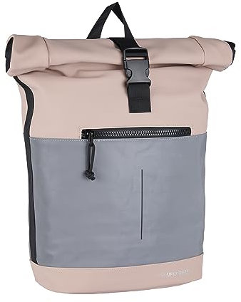 New Rebels Bowie New York Altrosa 21L Rucksack Rolltop Reflektion Wasserabweisend Laptop 15.6