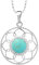 Stein-Halskette, Blume des Lebens, Halsketten-Anhänger, rund, brauner Sand, Türkis, natürlicher Edelstein, Kristall-Quarz-Halskette, klassisch, trendig, Damenschmuck, türkisfarbene Kette, Einhei