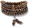 Dehnbares Mala-Handgelenk-Wickel-Yoga-Armband mit 108 heilenden Mala-Gebets-Buddha-Perlen (Braunes Tigerauge (Brown Tiger's Eye))