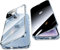 Anti Peeping Hülle für iPhone 15 Pro Max,Magnetic Schutzhülle Handyhülle,9H Gehärtetes Glas,Privacy Display Protector Metallrahmen Anti Spy Case 360 Grad Schutz Anti-Spion Cover,Blau