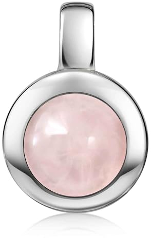 Materia Rosenquarz Anhänger Silber 925 Edelstein KA-38-Rosenquarz