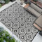 Famibay Outdoor Teppich Wetterfest Outdoor Teppich Balkon Camping Wasserfest Schwarz Weiß Kunststoff Wendbar Leicht Outdoorteppich für Terrasse Garten Balkon Camping Innen Außen